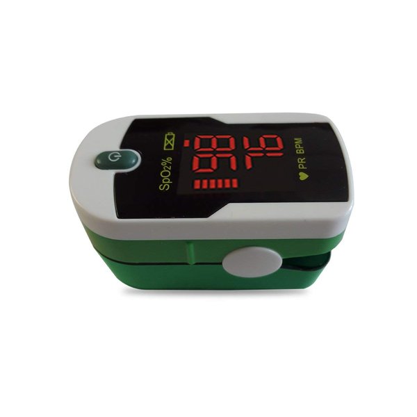 Concord Emerald Fingertip Pulse Oximeter with Reversible Display, Carrying Case and Lanyard