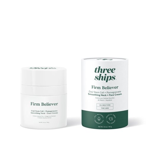 Three Ships Firm Believer Goji Stem Cell + Pomegranate Smoothing Neck + Face Cream, 1.4oz