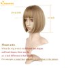 QUEENTAS Short Blonde Bob Wig with Air Bangs Chin Length Short Bob Wig Heat Resistant Synthetic for Women with Wig Cap (Hazelnut color#73) (A-Strawberry Blonde)