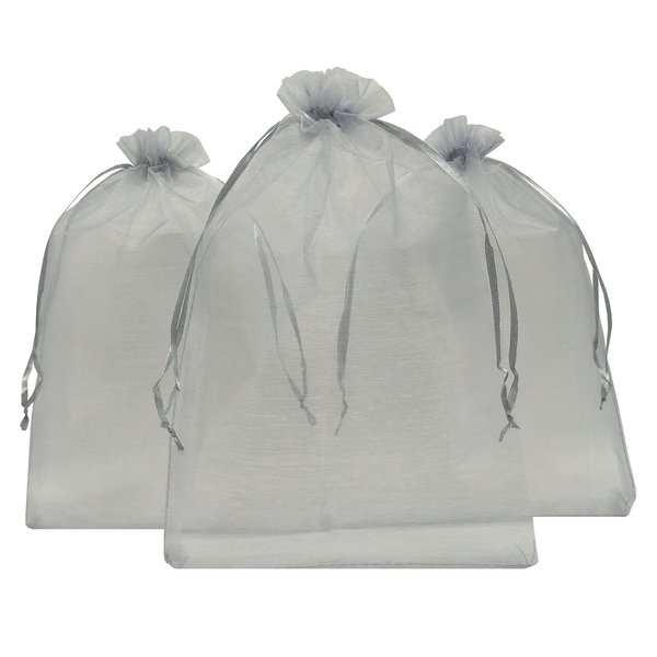 Ankirol Sheer Organza Favor Bags 6x8'' For Wedding Baby Shower 100pcs Gift Bags Samples Display Drawstring Pouches (gray)