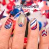 12 Sheets 4th of July Nail Wraps Stickers, Independence Day Full Nail Polish Strips, Memorial Day DIY Self-Adhesive Nail Art Decals Patriotic American Flag Pattern Decor with 2 Piece Nail Files (168 Pieces)