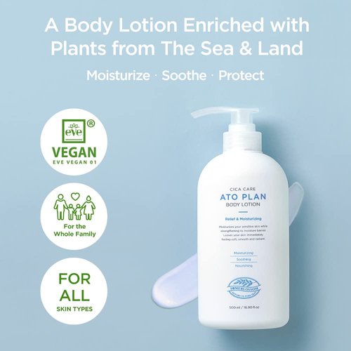 SOMEBLOSSOM Body Lotion Paraben-free Unscented for Dry skin with Cica, Hypoallergenic Korean skincare clean beauty 17 Fl Oz Moi Hands & Body