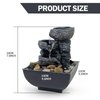 JOYENERGY Tabletop Fountain Rock Waterfall Function with LED Light, Indoor Zen Meditation Desktop Fountain Includes Natural River for Home and Office Decoration
