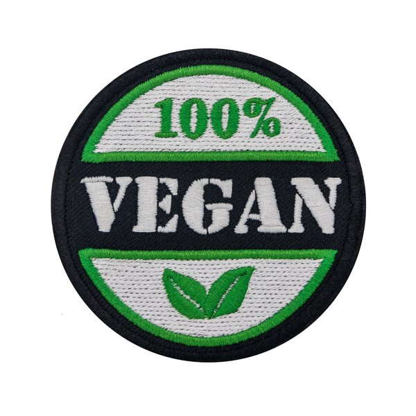 100% Vegan Embroidered Patch – Iron-On, 3.3 x 3.3 inches – Eco-Friendly Badge for Jackets & Bags