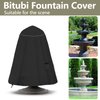 Bitubi Fountain Cover（36"x42"） 600D Oxford Cloth Garden Fountain Statue Protective Cover with Drawstring Waterproof Windproof Fountain Protector,Black