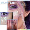 Wugbc Body Glitter Gel Hair Tinsel Set, Festival Accessories for Woman Girls, Colorful Sequins Shimmer Face Singer Makeup, Rave Essentials Chunky Sparkling Halloween Party White Mermaid, 50ml, 4Pcs