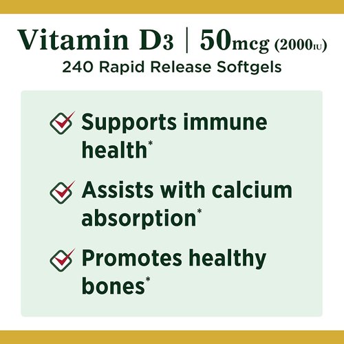 Nature's Bounty Vitamin D 2,000 IU Softgels