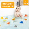 Kiddie Play Animal Bath Toys 6 Pcs Rubber Squeaky Floating Sea Creatures, Fun Bath Time Set for Toddlers & Kids, Includes Duck, Crab, Shark, Fish, Whale, and Starfish