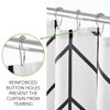 mDesign Fabric Geometric Shower Curtain - Herringbone Chevron Print with Reinforced Buttonholes for Master/Guest Bathroom - Machine Washable & Water Resistant Curtains - 72" x 72" - Black/White