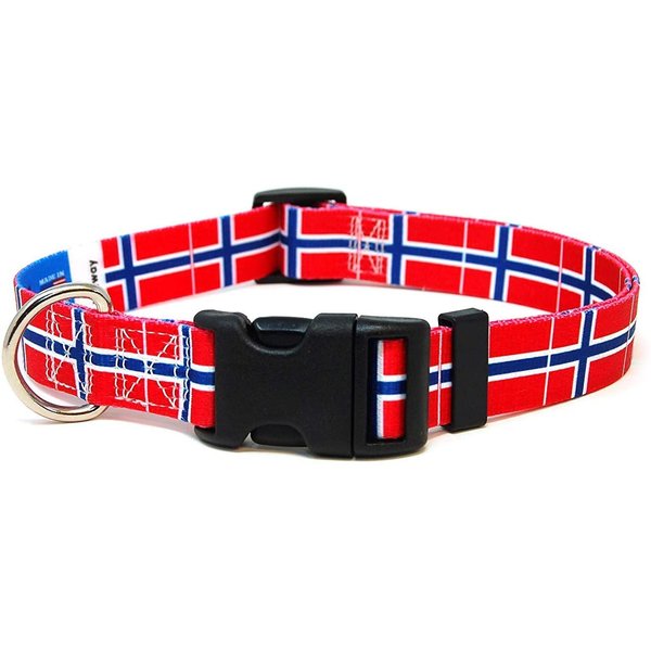 Norway Dog Collar | Norway Flag | Quick-Release Buckle | Made in NJ, USA | for Small Dogs