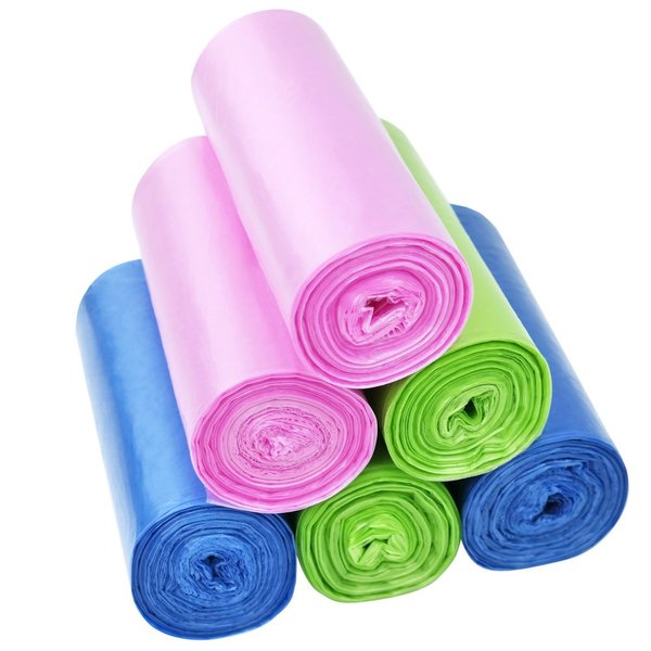 HOMMP 2.6 Gallon Trash Bags, Colored, 120 Counts/ 6 Rolls