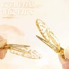 No Bend Hair Clips 12PCS Bridesmaid No Crease Hair Clips Gold Glitter Hair Clips Hair Setting Clips for Bridesmaid Proposal Gift Hair Clip for Makeup Styling Sectioning(12Pcs/6Cards)