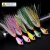 Bucktail Jigs Saltwater Lures,3/5PCS Bucktail Hair Jigs Head Fishing Lure Baits Assorted Kit for Bass Striper Bluefish Surf Fishing 1/4oz 1/2oz 1oz 1.5oz 2oz