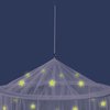 UB-STORE Canopy for Girls Bed with Pre-Glued Glow in The Dark Stars - Princess Mosquito Net Room Decor - Kids & Baby Bedroom Tent with Galaxy Lights - 1 Opening Canopy Bed & Hanging Kit Included