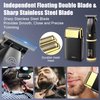 HIENA PRO Hair Trimmers and Foil Shaver for Men Kit,Men Professional Cordless Barbers Hair Clippers with LCD Display,Black Gold Zero Gapped Hair Trimmer, Double Foil Shaver,Gifts for Men