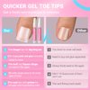 Long Square Toe Nail Tips Full Cover, SINOKAME Matte Soft Gel Toe Nail Press Ons Clear, Soak Off Fake Toenails Kit for Women Men Wide Longer Big Toes Nails,300 Pcs 15 Sizes