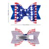 Whaline 4th of July Bow Hair Clips 6pcs Glitter American Flag Barrette Hair Bow Patriotic Stars and Stripes Hairgrips Baby Girls Women Hair Accessories for Independence Day Memorial Day
