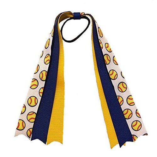 Softball Streamers Hair Bow - You Choose Colors