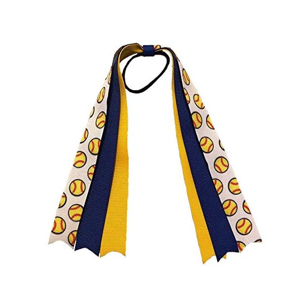 Softball Streamers Hair Bow - You Choose Colors