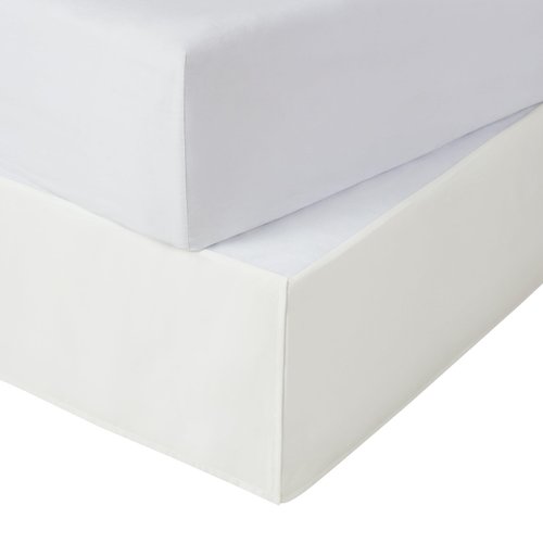 SERTA Modern Solid Bed Skirt, Hotel Quality Dust Ruffle with 13 Inch Drop, Machine Washable, Queen, White