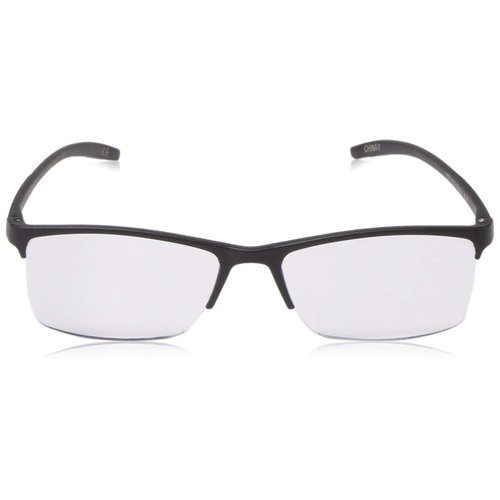 Foster Grant Men's Paolo Square Reading Glasses, Black/Transparent, 59 mm + 1.25