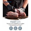 LANON Food Safe Disposable Nitrile Gloves, Latex-Free, Powder-Free, Silicone-Free, Textured Fingertips, Cooking, Black，X-Large