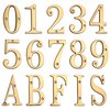 HASWARE House Number Sign 4 inch (10 cm) Polished Brass Finish Stylish Curvy Modern Door Numbers Signage Plaque Street Home Address Numerals(1, Brass)