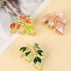 Yonchic 3-Piece Floral Metal Hair Clips, 3-Color Leaves Hair Claw for Thin/Medium Thick Hair Claws, Elegant Barrettes Strong Hold Hair Clamps Non Slip Cute Hair Catch Clip Accessories