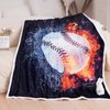 Blytheyes Baseball Blanket Throw Blanket Flannel Blanket Soft Baseball Blanket Adorable Kids Blanket Bed Blanket Super Soft Flannel Sofa Blanket for Office, Bedroom, Travel, All Seasons 50 * 60inch