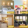 AVV Wall Sconces Set of Two, Wall Lamp Plug in with On/Off Switch, 2700K 4000K 5000K Selectable, Wall Lights for Bedroom, Living Room, Fabric Linen Lamp Shades, No Wiring Required