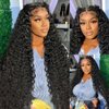 13x6 Deep Wave Lace Front Wigs Human Hair 200 Density 13x6 HD Transparent Lace Front Wigs Human Hair Pre Plucked with Baby Hair Deep Curly Glueless Wigs Human Hair for Women Natural Color 26 Inch