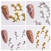 WOKOTO 120pcs 3d Rose Nail Charms Metal Nail Flowers Charms 3d Flowers For Nails Jewelry For Acrylic Nails Gold Silver Rose For Nail Art 3d Flower Charms Nail Jewels For Women Girls Nail 3d Charms