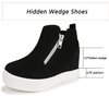 CCVON Girls Wedge Sneakers Kids Boots High Top Platform Shoes Littile Kids/Big Kids Color Black Size 3