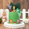 Jungle Safari Animal Cake Toppers with Koala Giraffe Lion Elephant Balls Cake Decorations for Baby Shower Wild Animals Themed Birthday Party Supplies