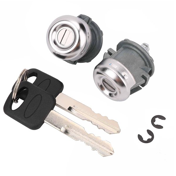 Door Lock Cylinder with Key Set Compatible with Ford F150 1997-2011 F250 1997-99 F350 Super Duty 1998-2016 - Replaces 7C3Z1521990A 7C3Z-1521990-A