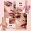 Lip Gloss Oil Set-2 Colors Hydrating Fat Oil Lip Gloss,Tinted Lip Glow Oil,Non-sticky Shiny and Vegan Lip Glaze, Glitter Crystal Jelly Lip Oil Plumping,Valentine's Day Gift for Women Girl-Set D