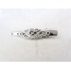 Small silver tone metal filigree alligator hair claw clip clamp fine hair