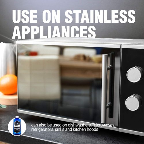 Milsek Stainless Steel Cleaner - Multipurpose Cleaning Supplies for Home and Kitchen Appliances, Sink, Stovetop, Dishwasher, Microwaves and Refrigerators - 12 Fl Oz (Pack of 1)