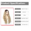 BEAUTY FLAG Ombre Blonde Wig Lace Front Wigs Synthetic Long Loose Body Wave Glueless Lace Wig Dark Root Blonde Heat Resistant Fiber Hair Natural Wavy Dirty Blonde Wig for Women 28"