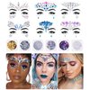 iMethod Face Jewels and Body Glitter - Face Gems, Mermaid Face Jewels Stick On, Holographic Cosmetic Face Glitter, for Festival Holiday Costumes & Halloween Alien Makeup, 12 Pcs