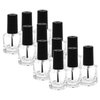 AHIER Empty Nail Polish Clear Bottles with Brush Cap Funnel and Mixing Ball(7ml 5p)