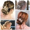 SWEETV Gold Wedding Hair Comb-Handmade Bridal Hair Clip Wedding Hair Accessories for Women