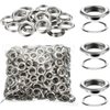 WILLBOND 500 Pieces Grommet and 500 Pieces Washer Grommet Kit Finish Grommet Eyelet for Clothes Fabric Leather Tag Bag (Silver, 1/2 Inch)