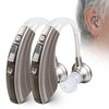 Britzgo BHA-220D Silver Hearing Amplifier, Modern and Fashion Designed Adjustable Tube to Fit Both Ears, Silver/Gray