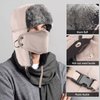 mysuntown Unisex Winter Trooper Hat Hunting Hat Ushanka Ear Flap Chin Strap and Windproof Mask(Khaki Color)
