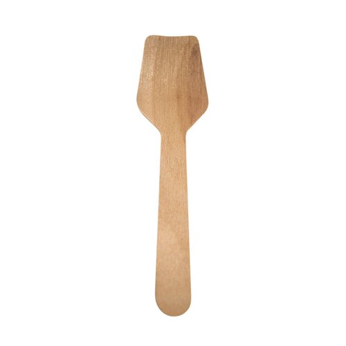 Perfect Stix - Green Spoon 95-100ct Green Spoon 95- Wooden Square Compostable Cutlery Taster Spoon with Concave, 3-1/2" Length, 100ct