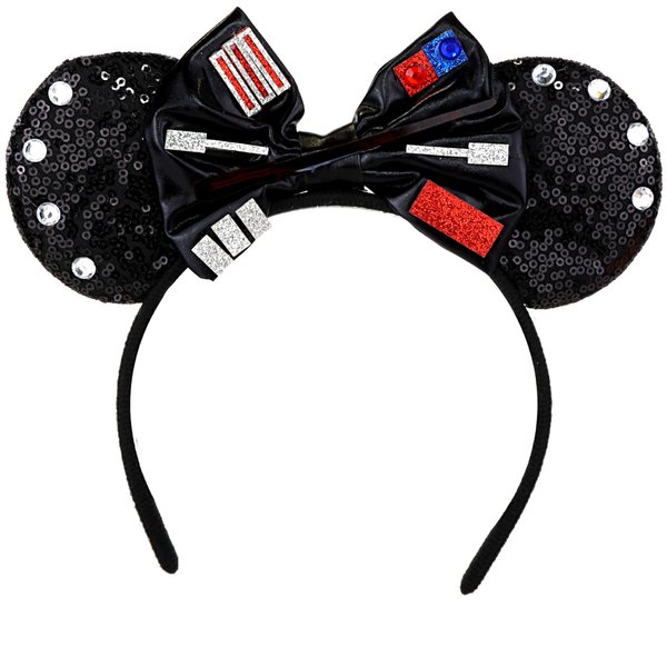 Needzo Black Dark Side Mouse Ear Headband, Movie Themed Costume Hair Accessory, One Size Fits Most