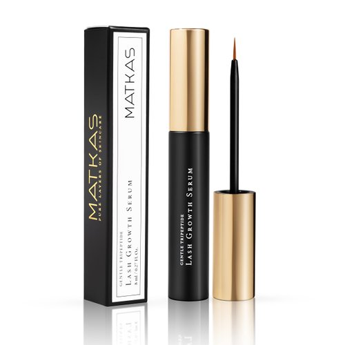 MATKAS Korean Lash Serum - Eyelash Serum To Grow Lashes Stronger, Thicker, Healthier, Unbreakable Growth, Flexible - Panthenol, Niacinamide, Allantoin, 8 Amino Acids, Vitamin E, Peptides, K Beauty 8ml