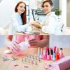 2 Set Acrylic Nail Practice Stand Magnetic Nail Tip Art Display Stand Holder Manicure Tool with Reusable Adhesive Putty Clay for Home Salon Makeup (MetalPink and Silver)
