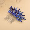 Denifery Women Dainty Simple Full Rhinestone Hair Comb Bride Wedding Hair Comb Bridal Hair Accessories Shiny Rhinestones Bridal Side Hair Combs for Women and Girls (Deep Blue)